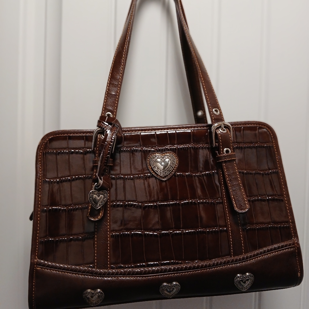 Luxury Brown Leather Handbag and matching wallet